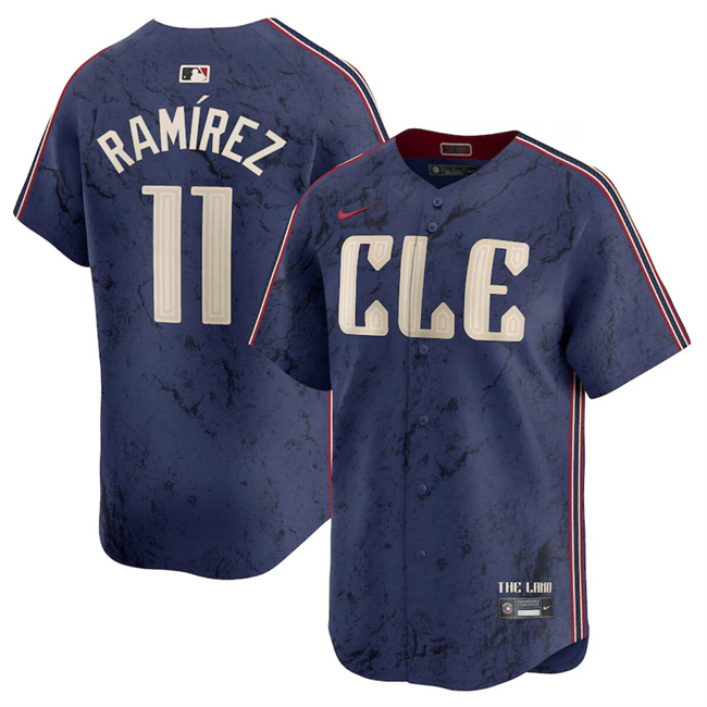 Youth Cleveland Guardians #11 José Ramírez Navy 2024 City Connect Limited Stitched Baseball Jersey